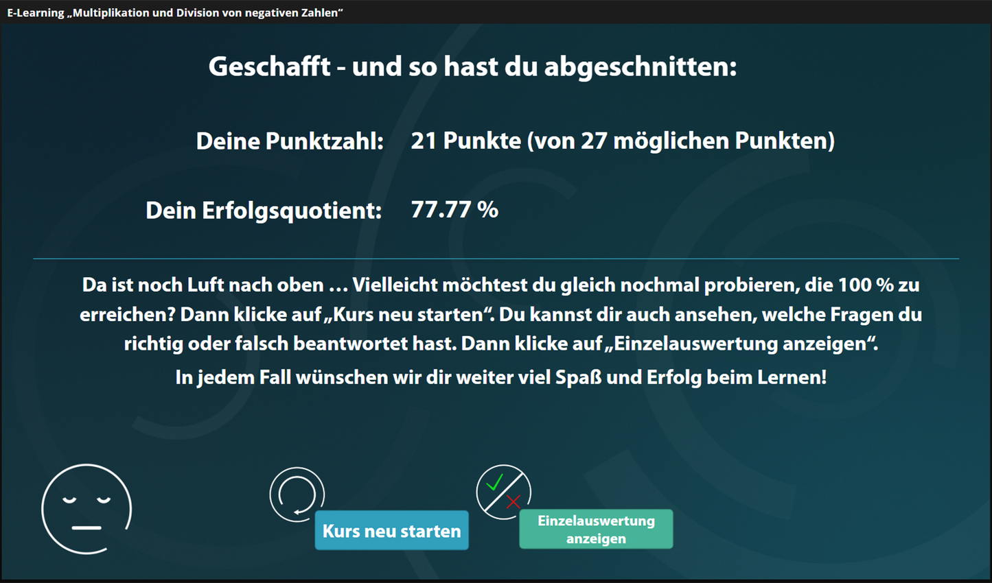 Negative Zahlen multiplizieren und dividieren mit E-Learning