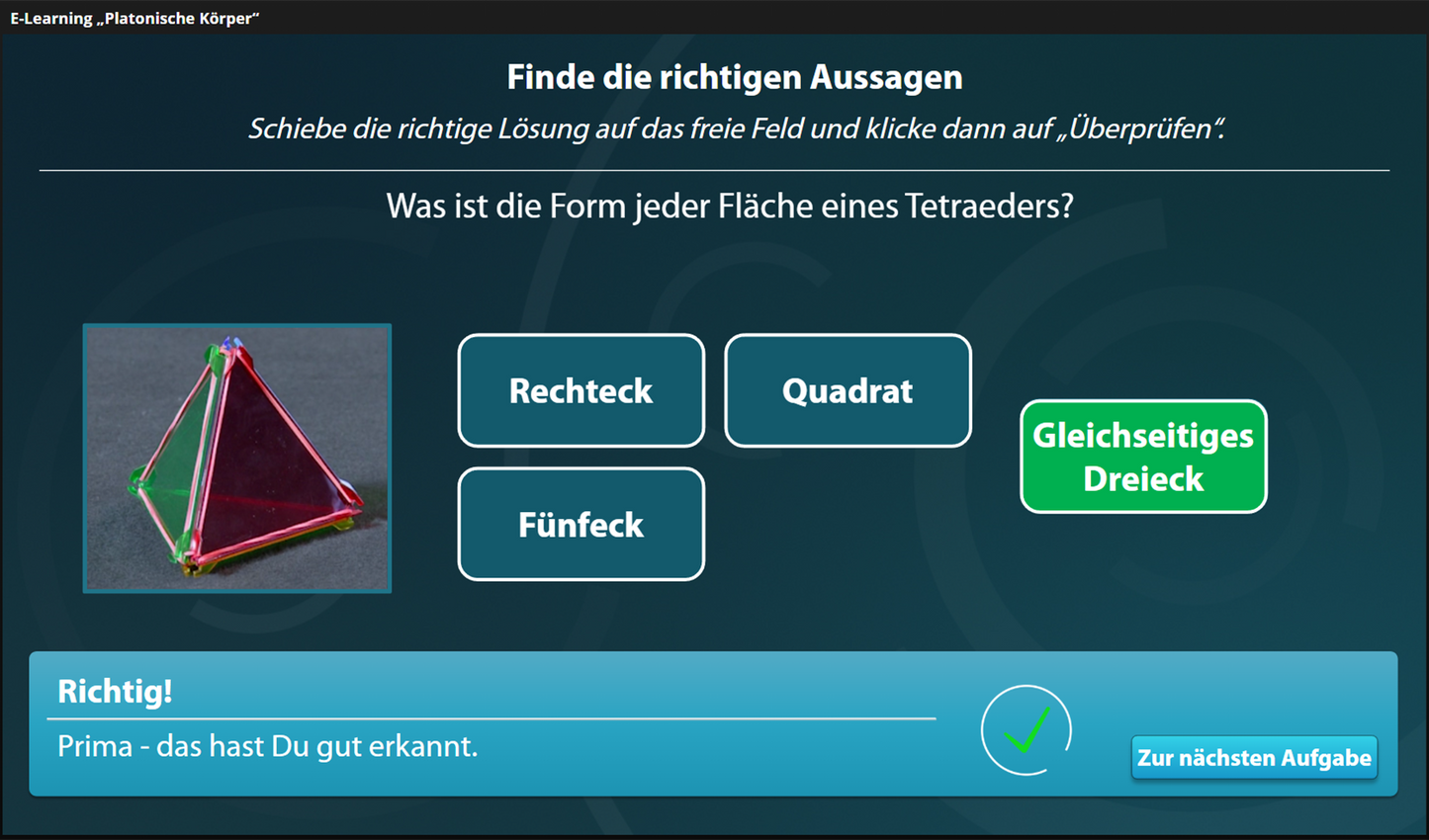 Platonische Körper mit E-Learning