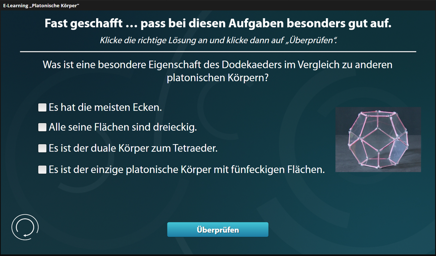 Platonische Körper mit E-Learning