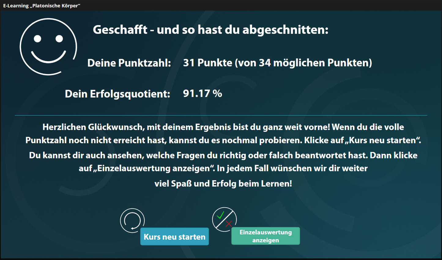 Platonische Körper mit E-Learning