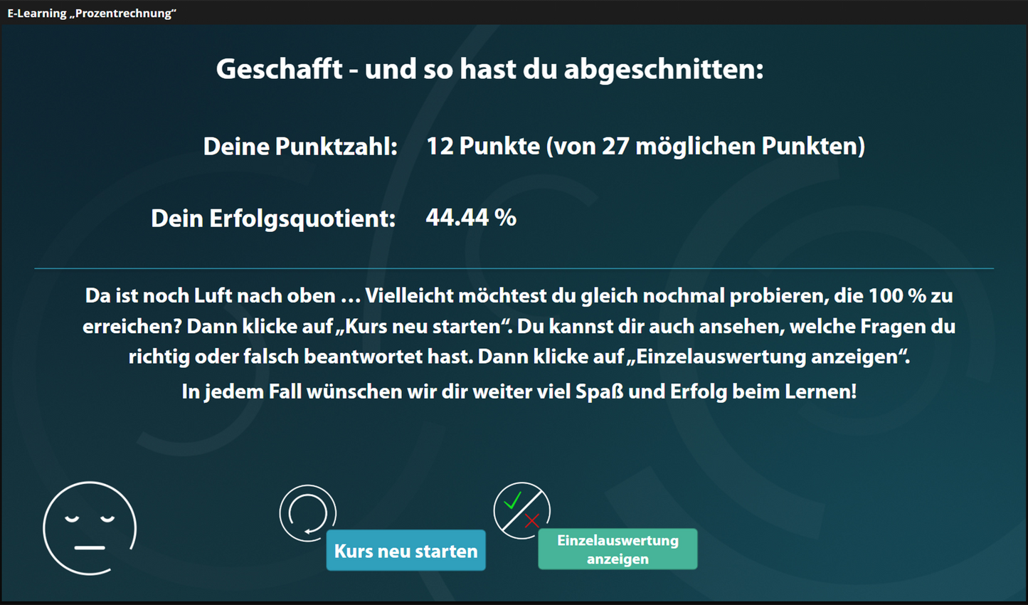 Prozentrechnung mit E-Learning