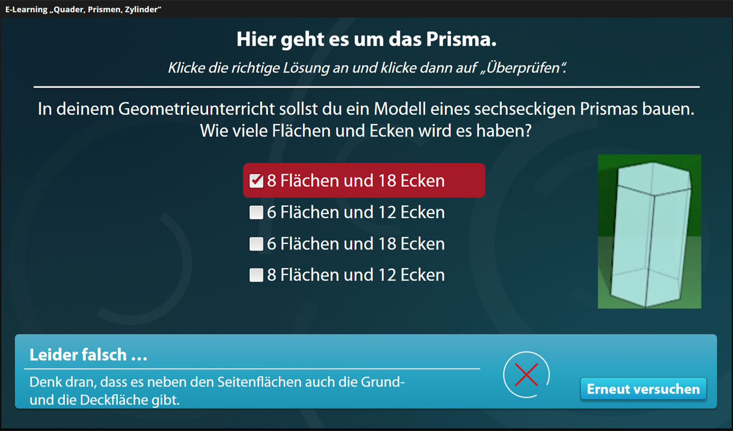 Quader, Prismen, Zylinder mit E-Learning