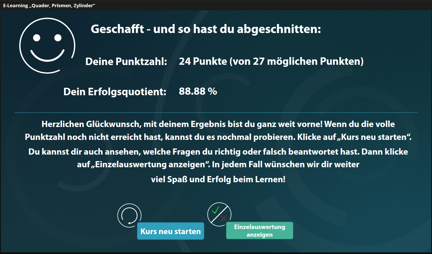 Quader, Prismen, Zylinder mit E-Learning