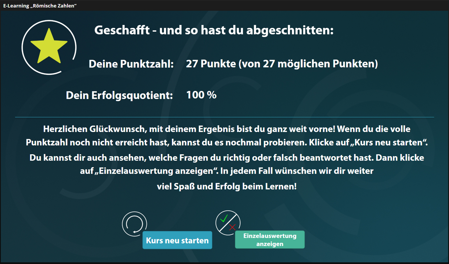 Römische Zahlen mit E-Learning
