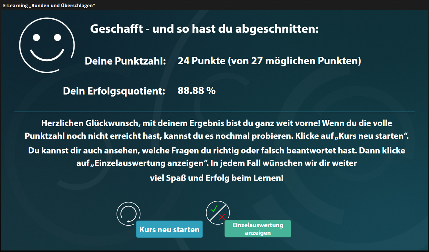 Runden und Überschlagen mit E-Learning
