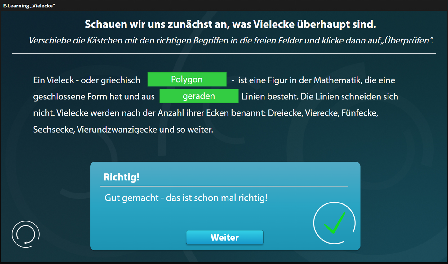 Vielecke mit E-Learning