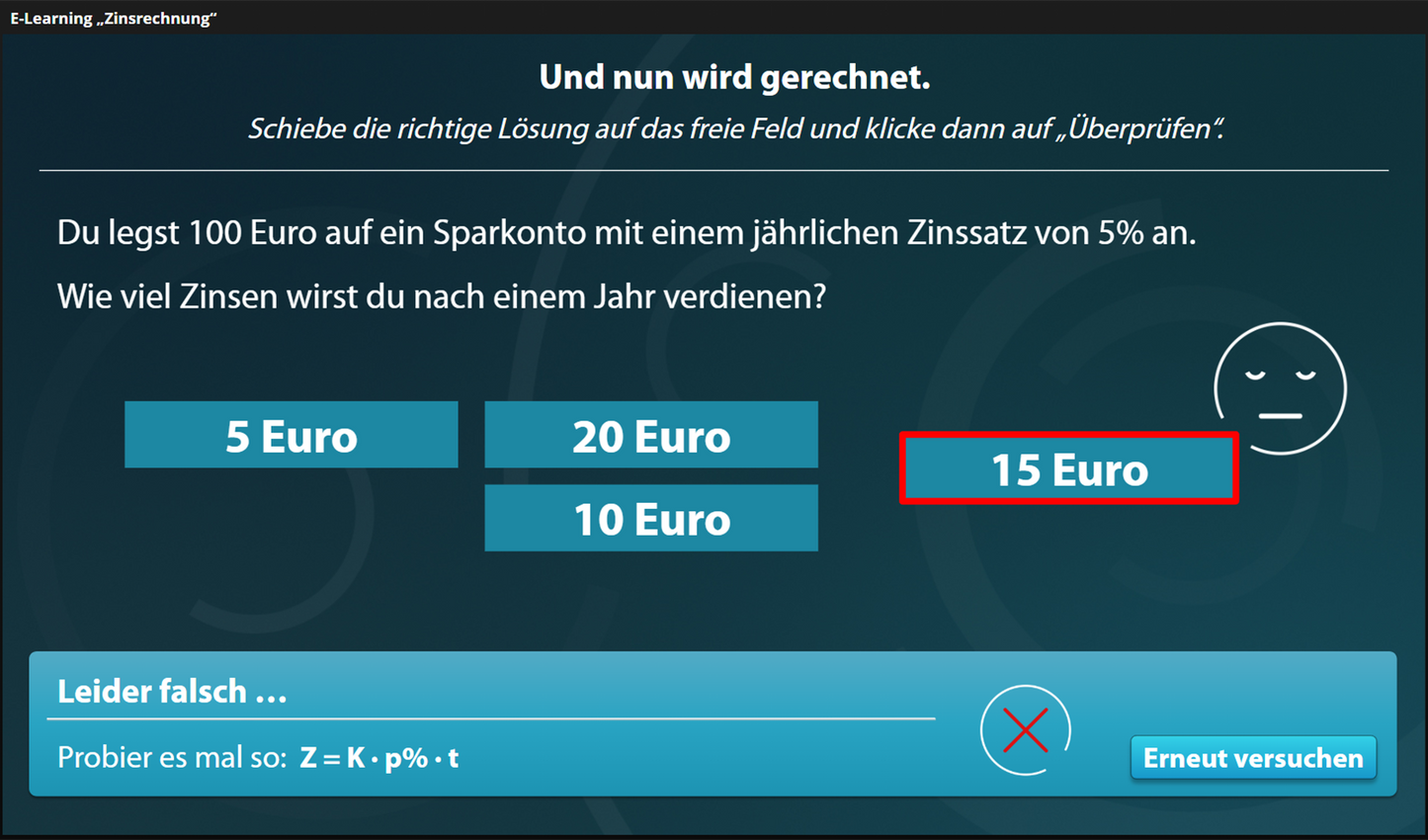 Zinsrechnung mit E-Learning