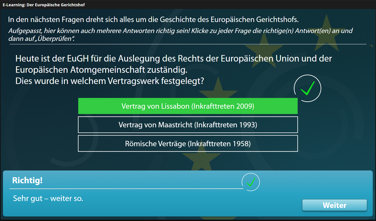 Der Europäische Gerichtshof (EuGH) - mit E-Learning