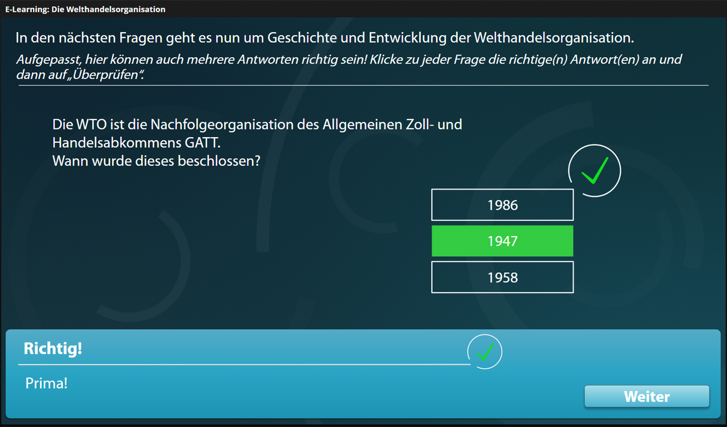 Die Welthandelsorganisation (WTO) - mit E-Learning