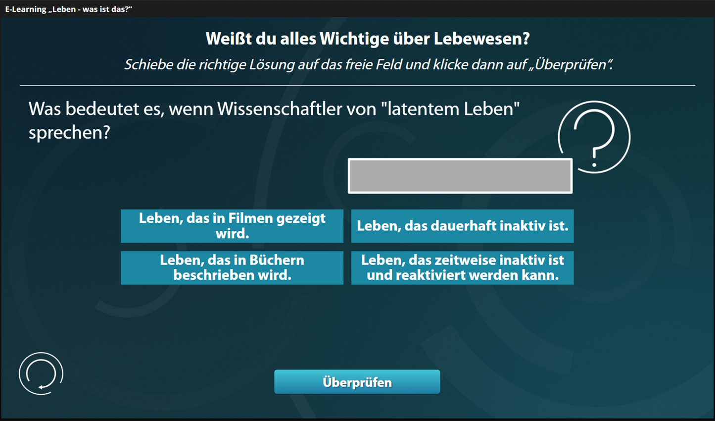 Leben - was ist das? mit E-Learning