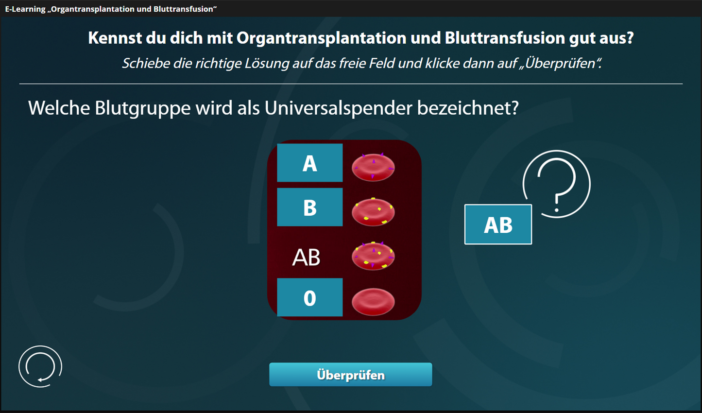 Organtransplantation und Bluttransfusion mit E-Learning