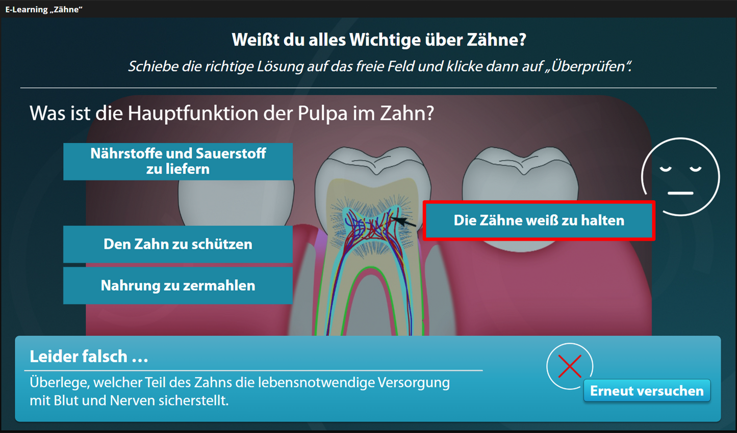 Zähne mit E-Learning