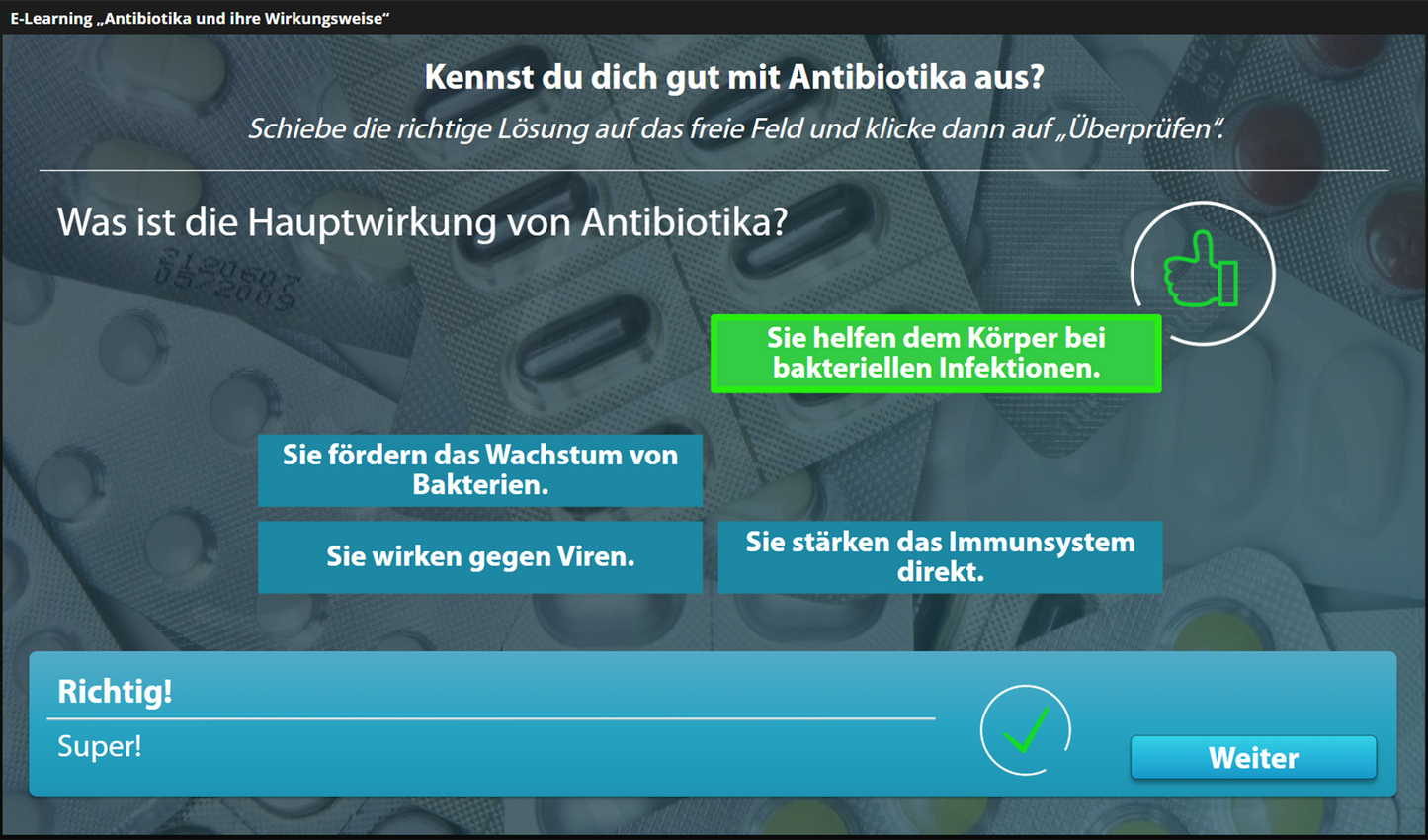 Antibiotika und ihre Wirkungsweise mit E-Learning