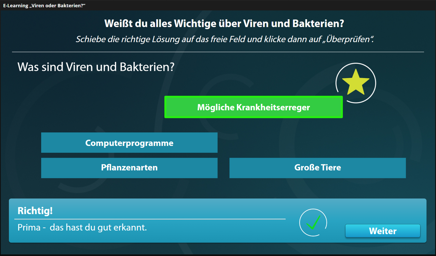 Viren oder Bakterien mit E-Learning
