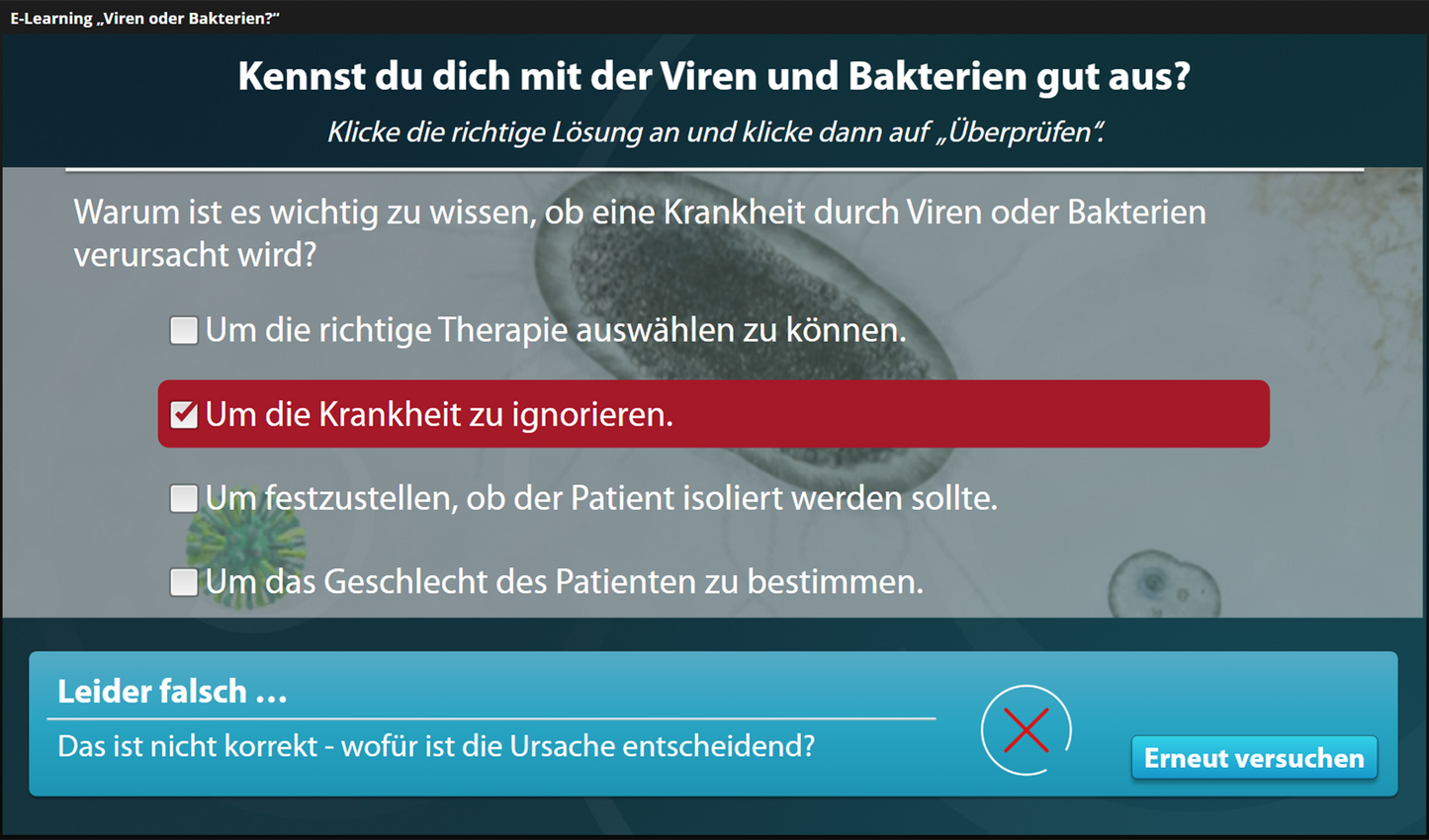 Viren oder Bakterien mit E-Learning