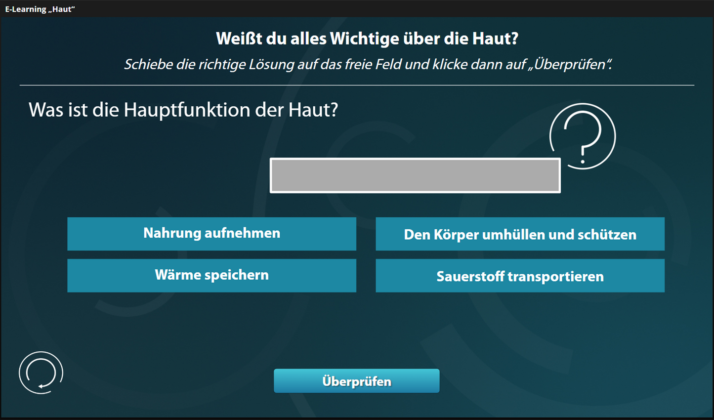 Haut mit E-Learning