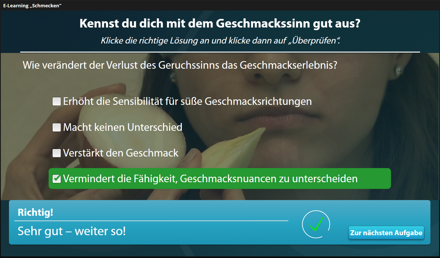 Schmecken mit E-Learning