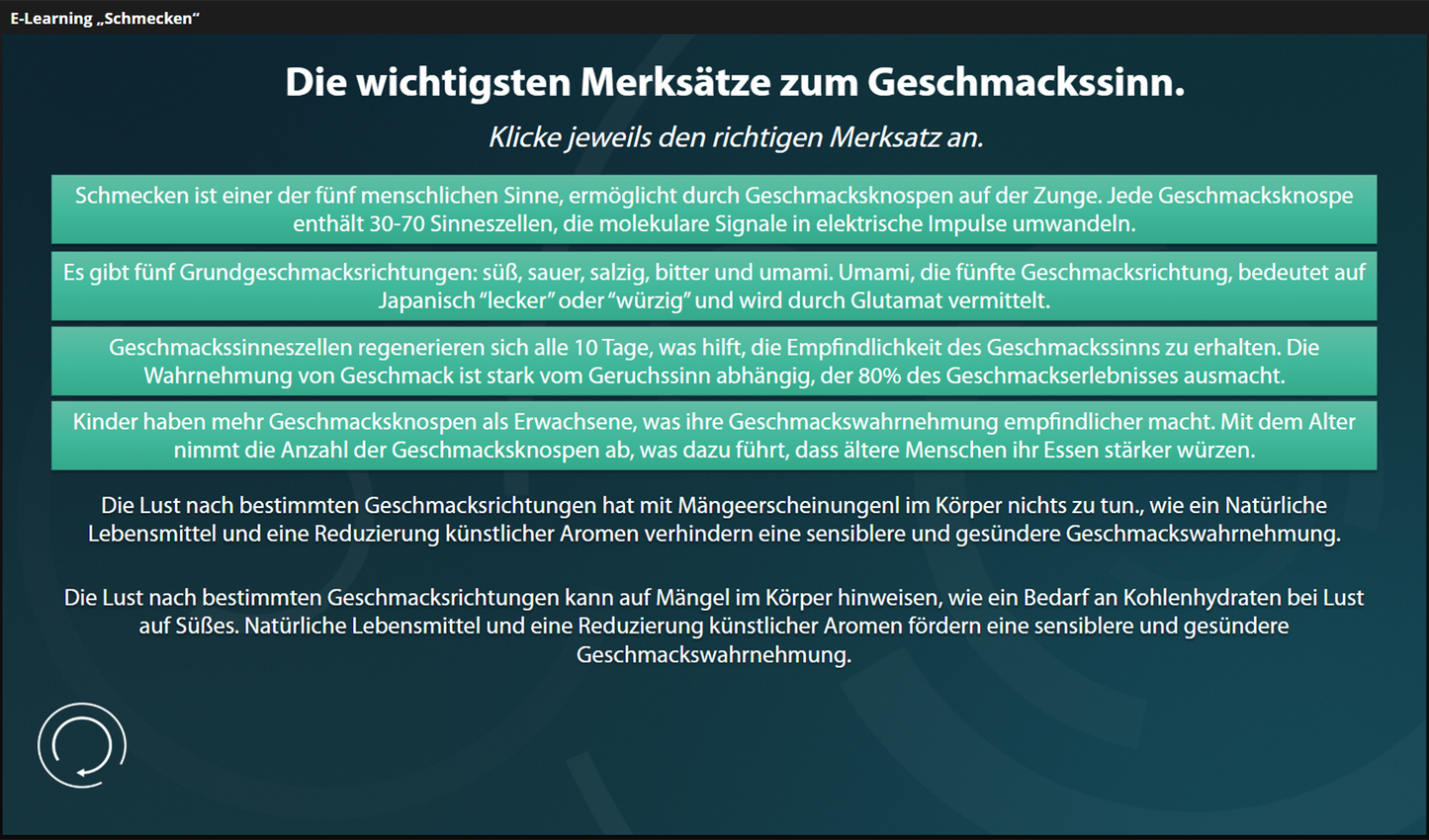 Schmecken mit E-Learning
