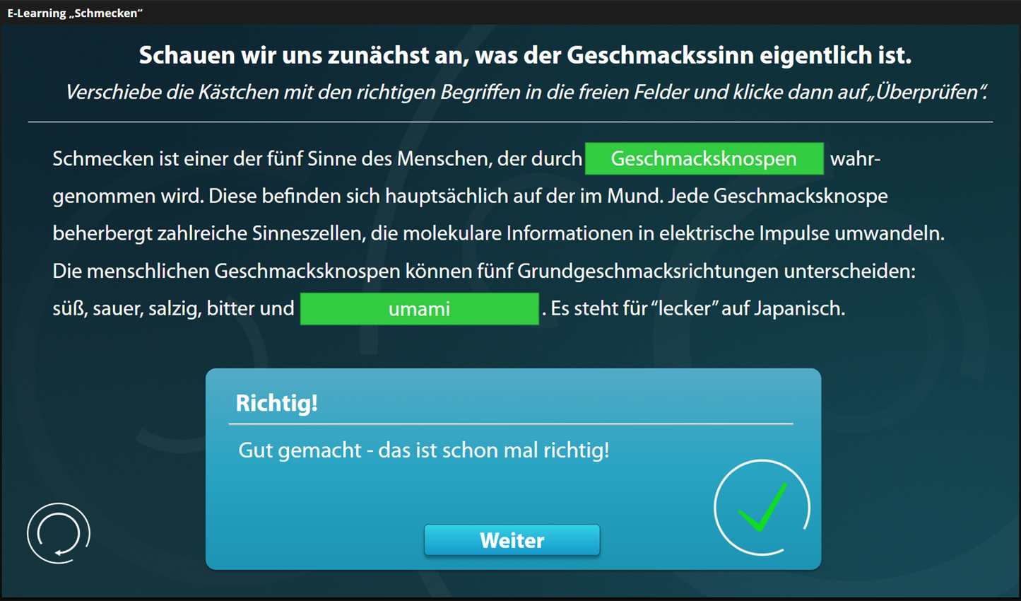 Schmecken mit E-Learning