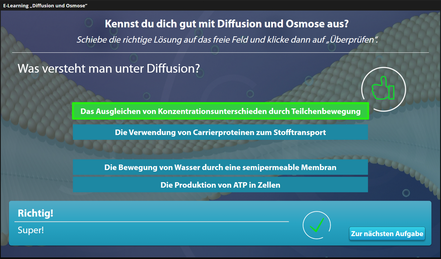 Diffusion und Osmose mit E-Learning
