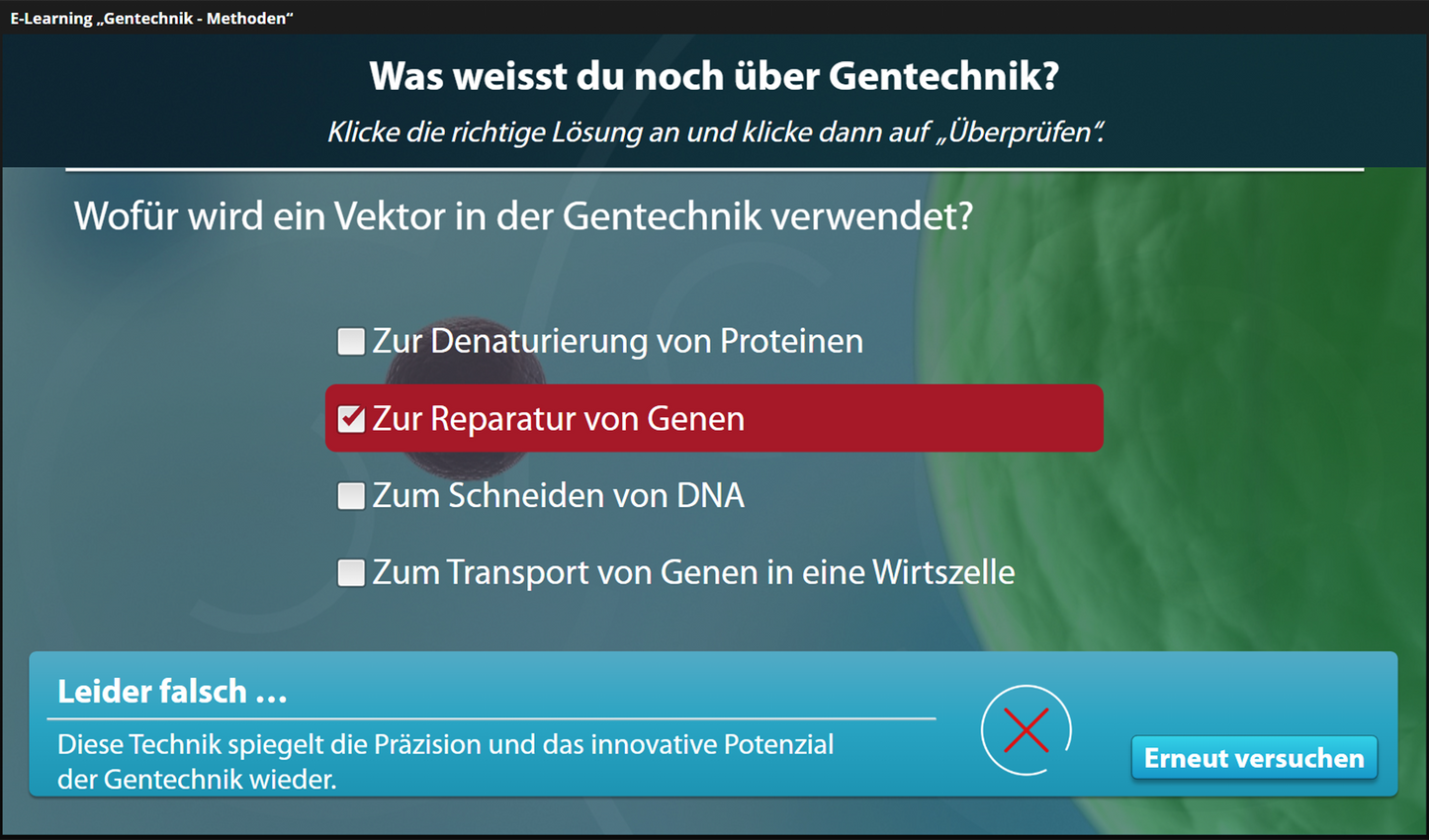 Gentechnik - Methoden mit E-Learning