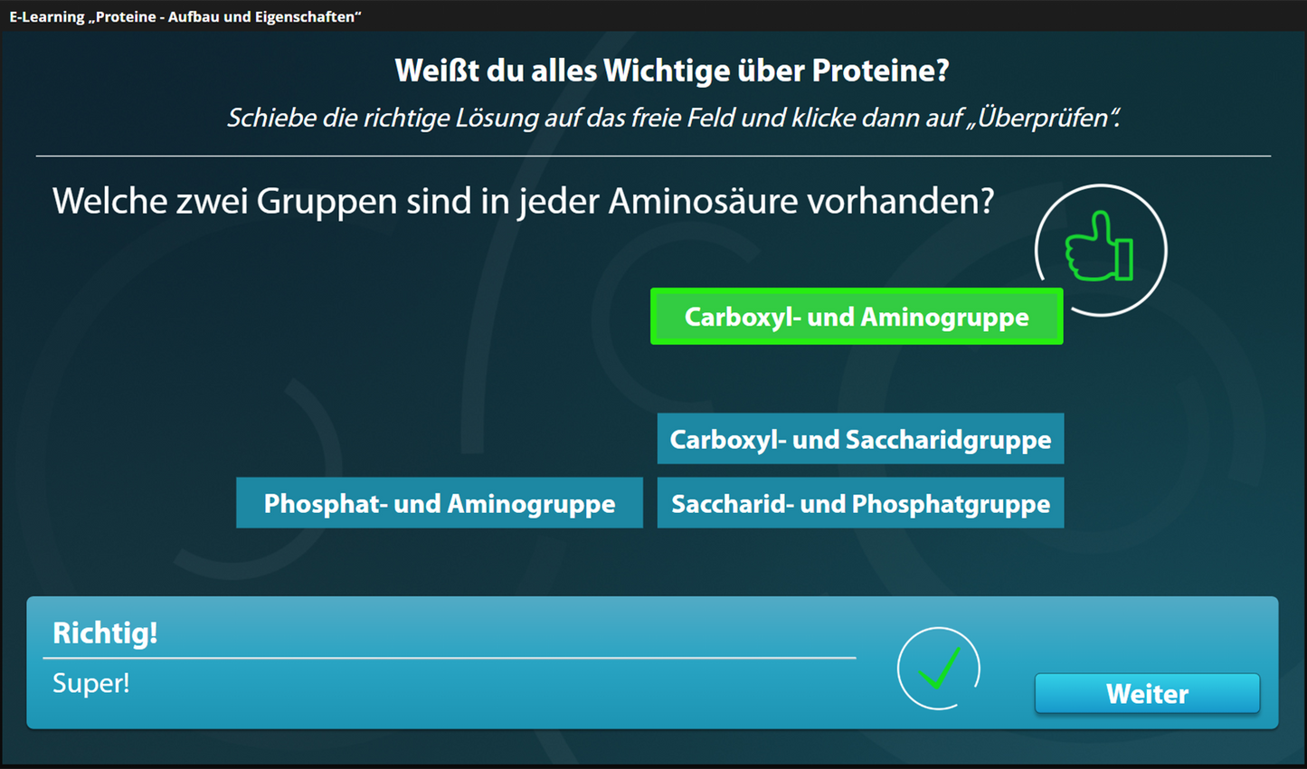 Proteine - Aufbau und Eigenschaften mit E-Learning