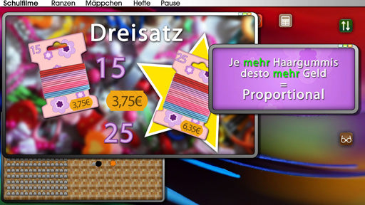 Dreisatz und zusammengesetzte Zuordnung mit E-Learning
