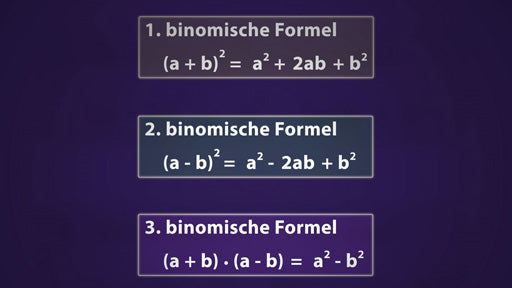 Binomische Formeln mit E-Learning