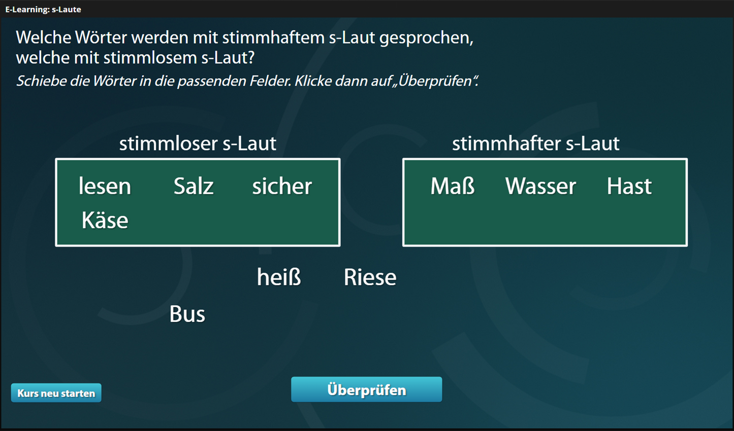 s-Laute mit E-Learning