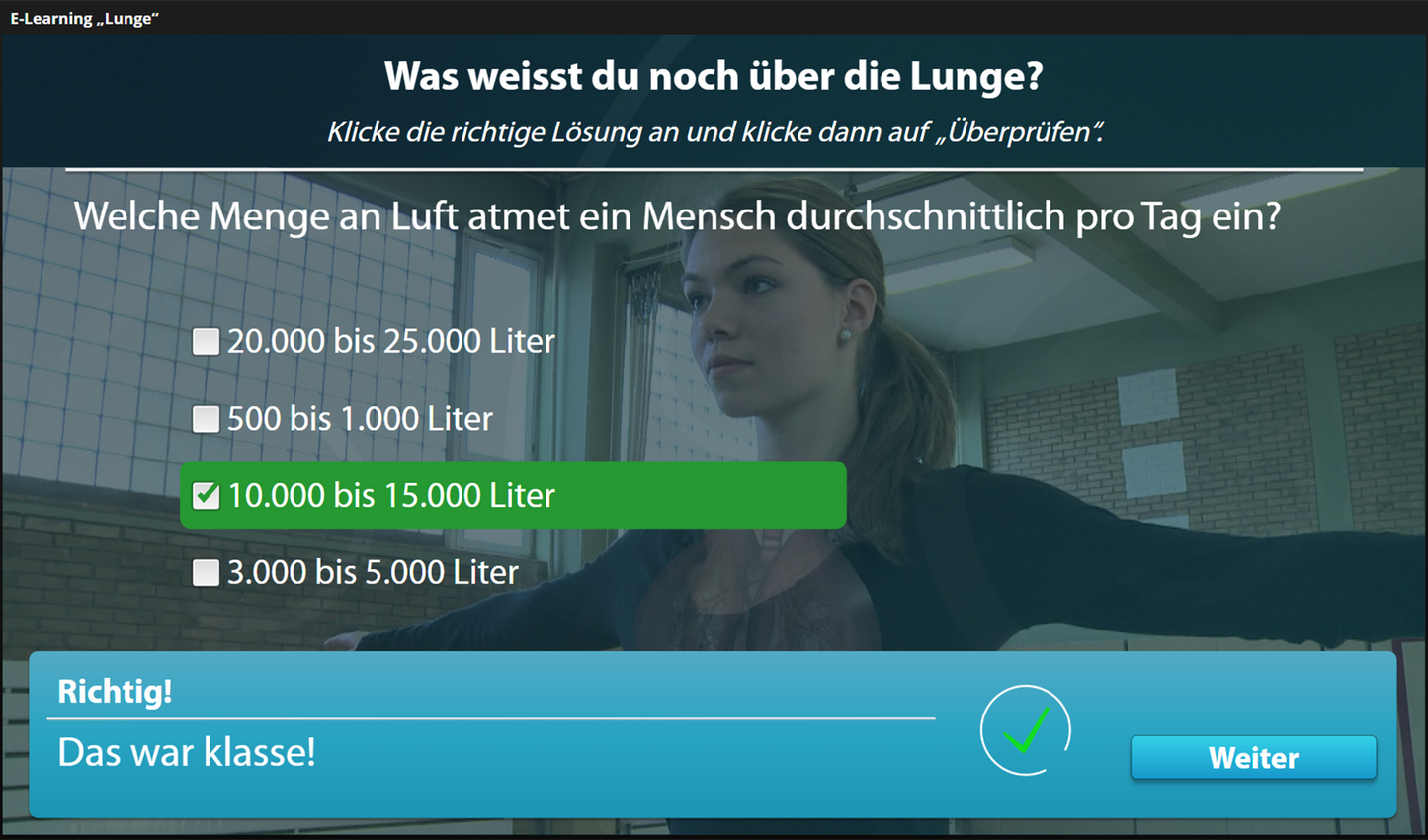 Lunge mit E-Learning