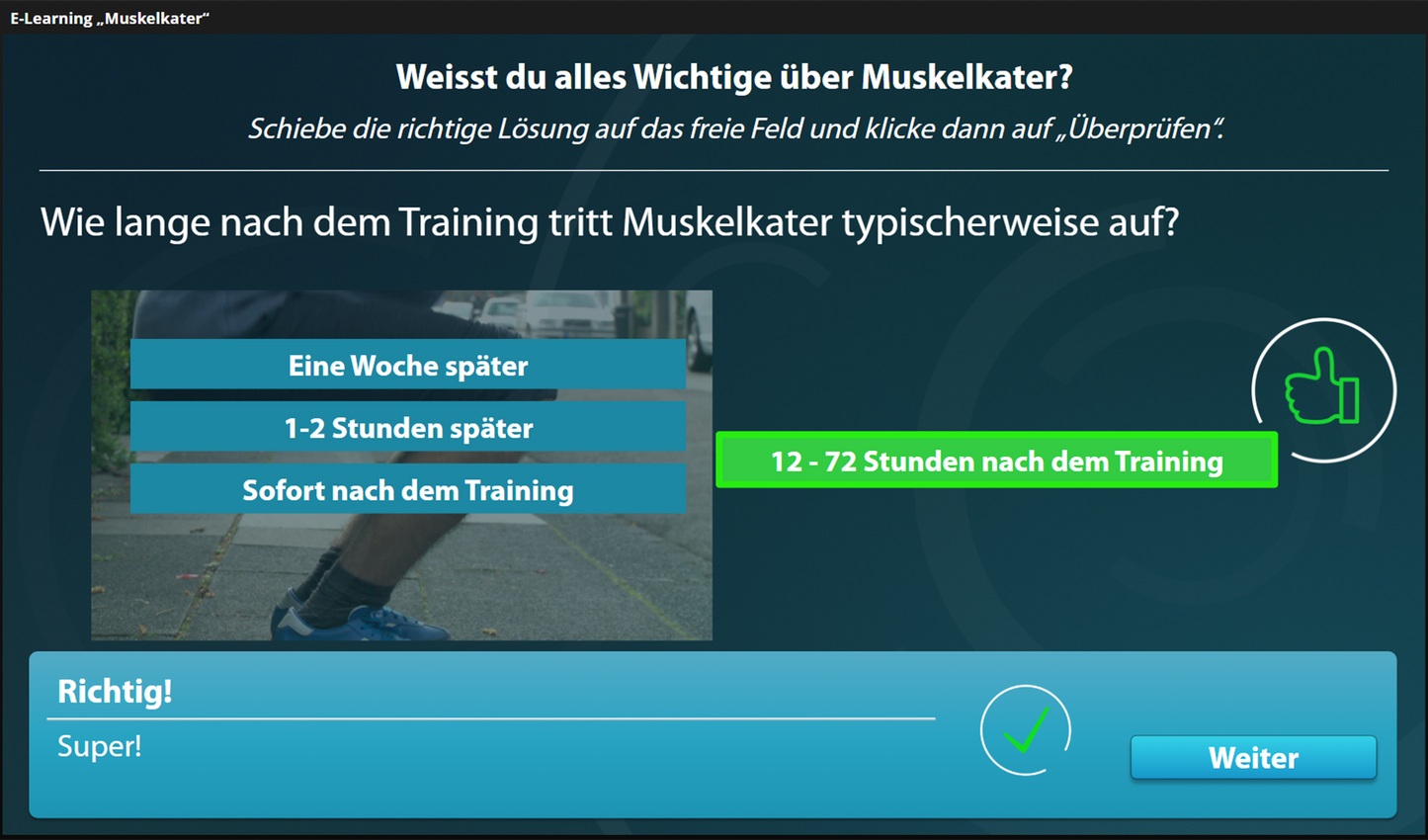 Muskelkater mit E-Learning