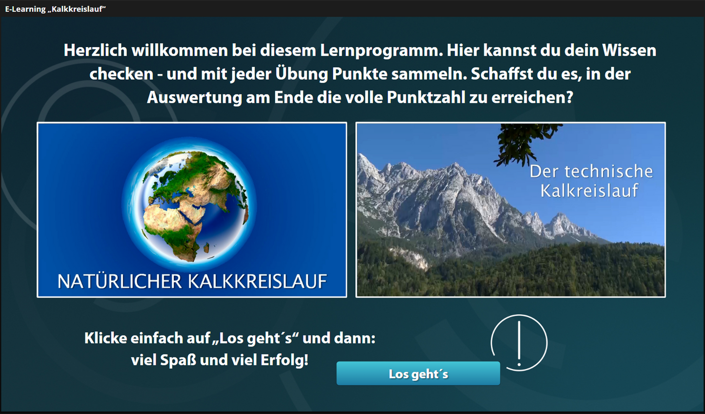Kalkkreislauf (natürlich und technisch) - Ein interaktiver Onlinekurs