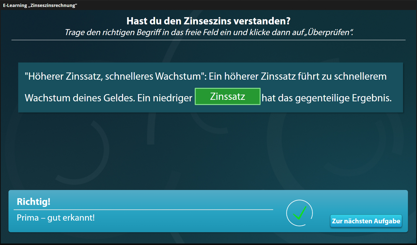 Zinseszins mit E-Learning