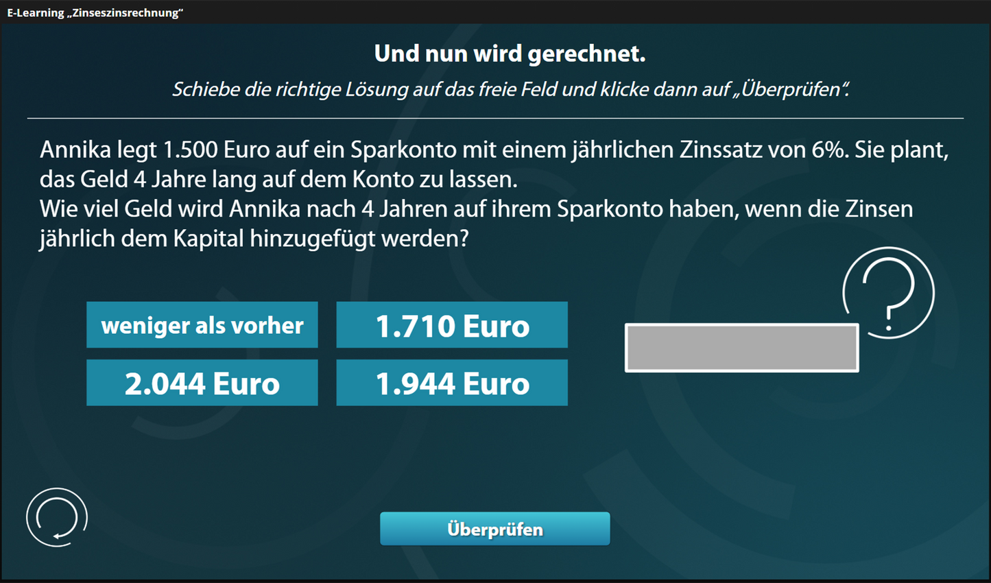 Zinseszins mit E-Learning