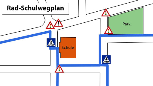Verkehrserziehung - Schulweg mit dem Fahrrad